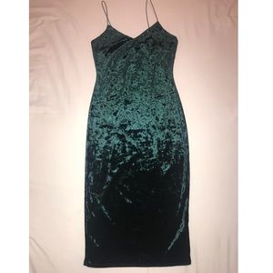 Velvet green Hoco dress.